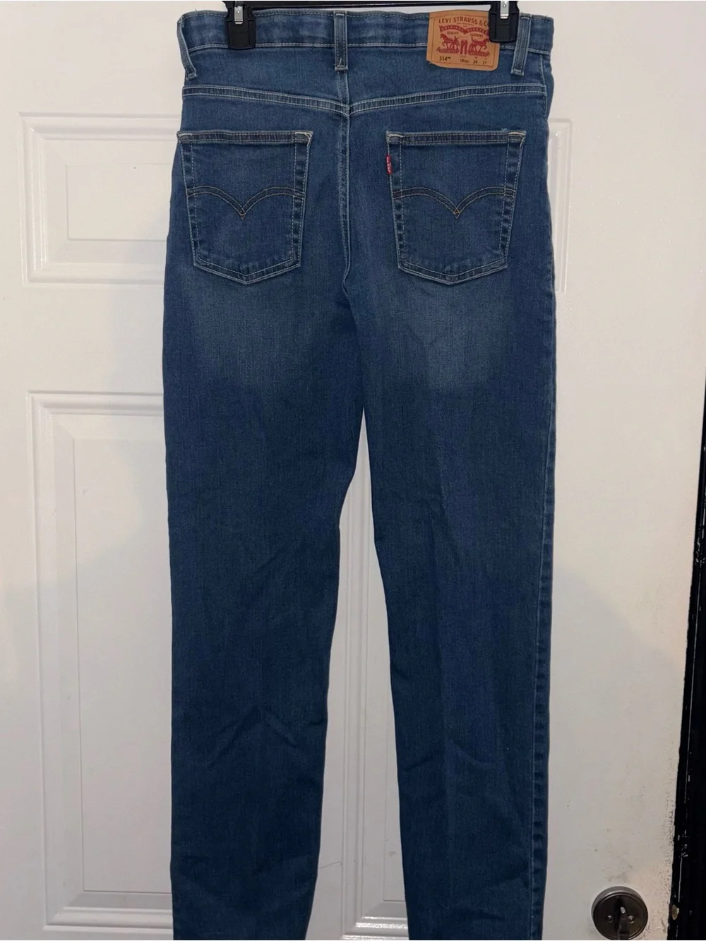 Levi's Kids Medium Blue Straight Jeans with Red Waistband Accent